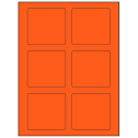 3.25" x 3" Fluorescent Red Rectangular Sheet Labels