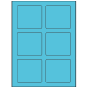3.25" x 3" Turquoise Rectangular Sheet Labels