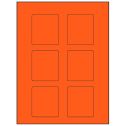 2.5" x 2.75" Fluorescent Red Rectangular Sheet Labels