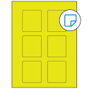 2.5" x 2.75" Fluorescent Yellow Rectangular Sheet Labels - Removable Adhesive