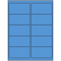 4" x 2" Fluorescent Blue Rectangular Sheet Labels (10-UP)