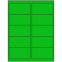 4" x 2" Fluorescent Green Rectangular Sheet Labels (10-UP)