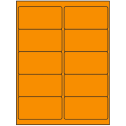 4" x 2" Fluorescent Orange Rectangular Sheet Labels (10-UP)