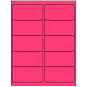 4" x 2" Fluorescent Pink Rectangular Sheet Labels (10-UP)