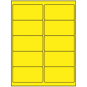 4" x 2" Fluorescent Yellow Rectangular Sheet Labels (10-UP)