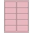 4" x 2" Pastel Pink Rectangular Sheet Labels (10-UP)