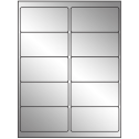 4" x 2" Silver Foil Rectangular Sheet Labels (10-UP)