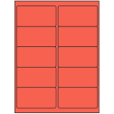 4" x 2" Red Rectangular Sheet Labels (10-UP)