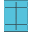 4" x 2" Turquoise Rectangular Sheet Labels (10-UP)