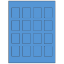 1.5" x 1.875" Fluorescent Blue Rectangular Sheet Labels