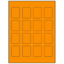 1.5" x 1.875" Fluorescent Orange Rectangular Sheet Labels
