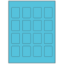1.5" x 1.875" Turquoise Rectangular Sheet Labels