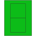 4.75" x 4.5" Fluorescent Green Rectangular Sheet Labels