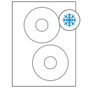 4.65" White Circular Sheet Labels - Freezer Grade Adhesive