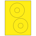 4.65" Fluorescent Yellow Circular Sheet Labels