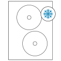 4.65" White Circular Sheet Labels - Freezer Grade Adhesive