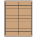 4" x 1" Brown Kraft Rectangular Sheet Labels