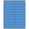 4" x 1" Fluorescent Blue Rectangular Sheet Labels