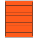 4" x 1" Fluorescent Red Rectangular Sheet Labels