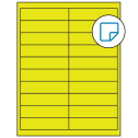 4" x 1" Fluorescent Yellow Rectangular Sheet Labels - Removable Adhesive