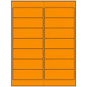 4" x 1.33" Fluorescent Orange Rectangular Sheet Labels