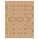 1.75" Brown Kraft Circular Sheet Labels