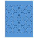 1.75" Fluorescent Blue Circular Sheet Labels