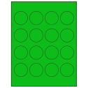 1.75" Fluorescent Green Circular Sheet Labels