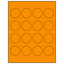1.75" Fluorescent Orange Circular Sheet Labels