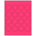 1.75" Fluorescent Pink Circular Sheet Labels