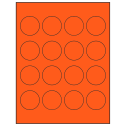 1.75" Fluorescent Red Circular Sheet Labels