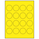 1.75" Fluorescent Yellow Circular Sheet Labels