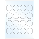 1.75" White Mid Gloss Circular Sheet Labels