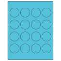 1.75" Turquoise Circular Sheet Labels