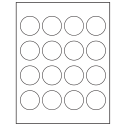 1.75" White Polyester Circular Sheet Labels