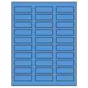 2.25" x 0.75" Fluorescent Blue Rectangular Sheet Labels