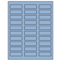2.25" x 0.75" Pastel Blue Rectangular Sheet Labels