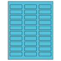 2.25" x 0.75" Turquoise Rectangular Sheet Labels
