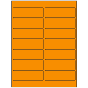 4" x 1.33" Fluorescent Orange Rectangular Sheet Labels