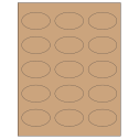2.375" x 1.4375" Brown Kraft Oval Sheet Labels