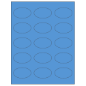 2.375" x 1.4375" Fluorescent Blue Oval Sheet Labels