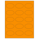 2.375" x 1.4375" Fluorescent Orange Oval Sheet Labels