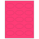 2.375" x 1.4375" Fluorescent Pink Oval Sheet Labels