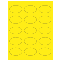 2.375" x 1.4375" Fluorescent Yellow Oval Sheet Labels