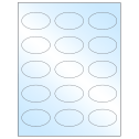 2.375" x 1.4375" White Premium High Gloss Oval Sheet Labels