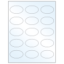 2.375" x 1.4375" White Mid Gloss Oval Sheet Labels