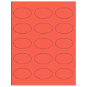 2.375" x 1.4375" Red Oval Sheet Labels