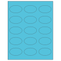 2.375" x 1.4375" Turquoise Oval Sheet Labels