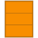 8" x 3.5" Fluorescent Orange Rectangular Sheet Labels (3-UP)