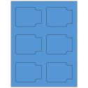 3.372" x 2.5" Fluorescent Blue Sheet Labels